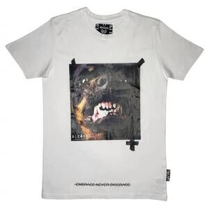 NEW BLESSED men's bite t-shirt in white